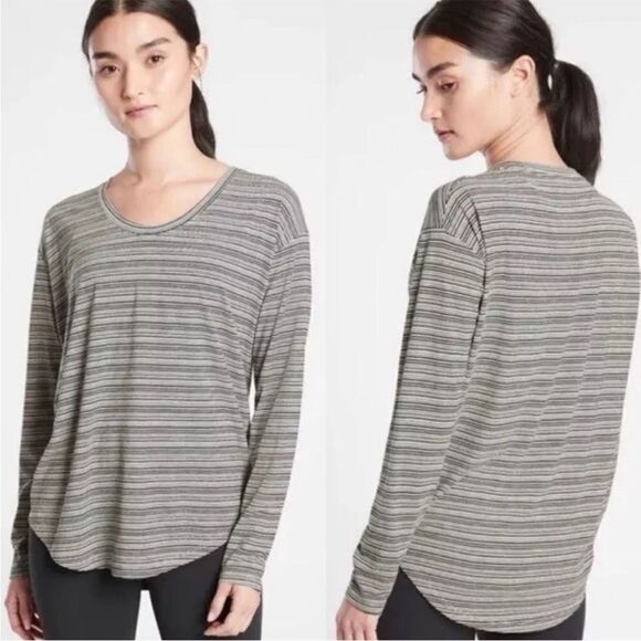 ATHLETA Cloudlite Stratus Striped Long Sleeve Shirt-M - Picture 1 of 9